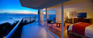 Beach view from an Aruba Marriott guest room terrace